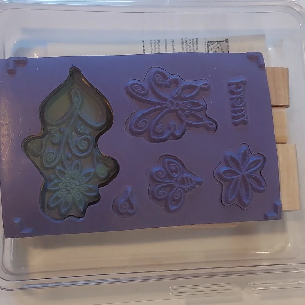 Rubber Stamps Flowers Butterfly Bee Heart French Theme